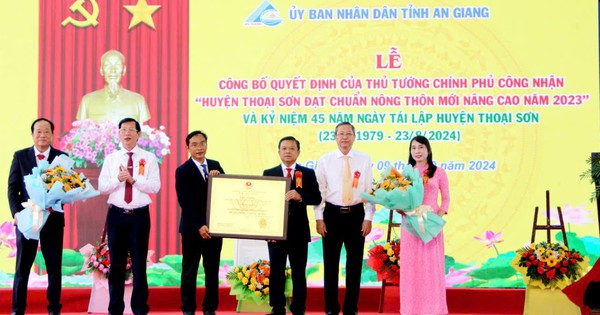 An Giang: Thoại Sơn đạt chuẩn nông thôn mới nâng cao, thu nhập bình quân đầu người hơn 73 triệu đồng/người/năm